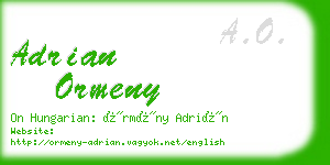 adrian ormeny business card